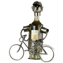 GILDE Weinflaschenhalter GILDE Flaschenhalter Fahrrad – silber – H. 28cm x B. 28cm