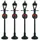 Lemax Gas Lantern Street Lamp Set Of 4 B/o 4.5v Art.-nr. 64498