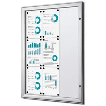 Showdown Showdown® Displays Schaukasten S B1 grau 9x DIN A4 74,1 x 2,3 x 100,4 cm, 1 St.