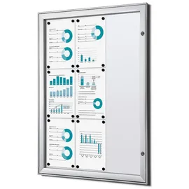 Showdown Showdown® Displays Schaukasten S B1 grau 9x DIN A4 74,1 x 2,3 x 100,4 cm, 1 St.
