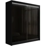 altdecor Kleiderschrank Schwarz, Holzwerkstoff, 200x215x61 cm Schlafzimmer, Kleiderschränke