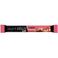 Lindt Schokolade HELLO Sticks Strawberry Cheesecake | 37 g | Vollmilch-Schokoladen Sticks mit Erdbeer-Quarkcrème-Füllung | Schokoladengeschenk | Schokoriegel