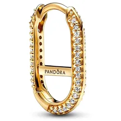 Pandora 269682C01 Single Creole Link-Ohrring Goldfarben Pavé Weiß