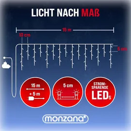 monzana Lichtervorhang LED 20 m 600 LED kaltweiß