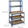 Relaxdays Schwerlastregal mit Werkbank 180x100x60 cm Stahl/MDF blau