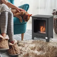 Sweiko Bioethanol Kamin 0,9 L Ethanol Brenner, 3 Std. Brenndauer, Innenkamin ohne Rauch, Metall, 40 x 30 x 50 cm, Tischkamin für Wohnzimmer & Schl...