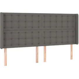 vidaXL Boxspringbett mit Matratze & LED Grau 180x200 cm Kunstleder