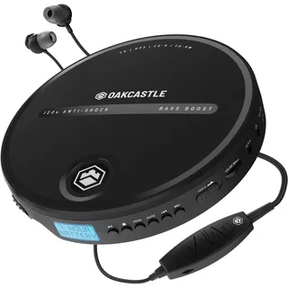 CD Player Tragbar | Discman CD Player mit Kopfhörern | 7 Stunden Akkulaufzeit Tragbarer CD Player | Bass Boost CD Spieler Tragbar | Anti-Skip Tragbare CD-Player | CD Player Auto | OAKCASTLE CD10