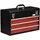 DURHAND Werkzeugkasten Stahl 51 x 22 x 32 cm Schwarz/Rot ohne Bestückung mit 3 Schubladen