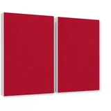 platino24 Akustikplatte 2er Set Rechtecke aus Basotect ® G+ mit Akustikfilz 825x550x50mm rot