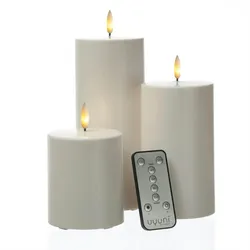 LED Kerzenset Thea Uyuni outdoor 2500 Std. inkl. Batterien/Fernb. 3 Größen