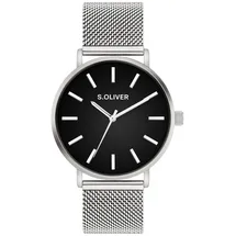 s.Oliver Basic Mesh Quarz Edelstahl 43 mm SO-4436-MQ