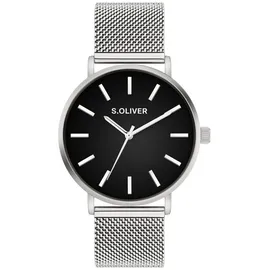 s.Oliver Basic Mesh Quarz Edelstahl 43 mm SO-4436-MQ