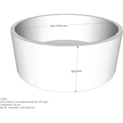 Badewannenträger für Galatea ~Sunset ST 175 Rund 175 × 175 × 53,5 cm