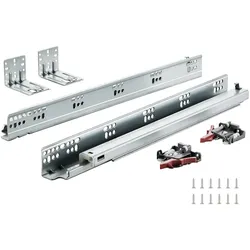 VEVOR 6x Schubladenschienen 467 x 61 x 54 mm Auszugsschienen 45,4 kg(Statisch)/36,3 kg(Dynamisch) Soft-Close Schienen für Schubladen Vollauszug Kohlenstoffstahl Schubladen Schienensystem