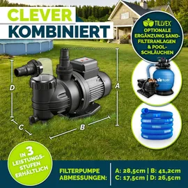 tillvex Filterpumpe Pool 8.500 l/h