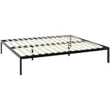 i-flair iBase Metallbett, 140 x 200 cm, mit Lattenrost aus Holz, Schwarze Struktur und Schwarze Metallfüße, bietet Stauraum mit Einer Höhe von 30,5 cm