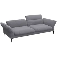 FLEXLUX 3-Sitzer Salino, Funktionssofa, Relaxsofa, Sofa mit Arm- und Kopfteil-Verstellungen, Kaltschaum & Stahl-Wellen grau