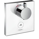 Hansgrohe ShowerSelect Glas Unterputz Highflow-Thermostat, für 1 Funktion mit zusätzlichem Abgang, Weiß/Chrom