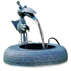 Haushalt International Metallbrunnen Zimmerbrunnen Gartenbrunnen Zierbrunnen Brunnen Vogel Elektropumpe