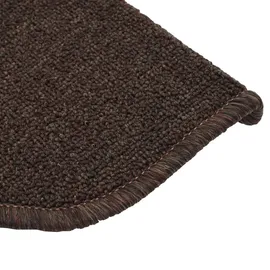 Mendler 15er-Set Stufenmatte HWC-G49, Treppenteppich Treppenschutz Treppenmattenset, 65x25cm ~ halbrund, braun