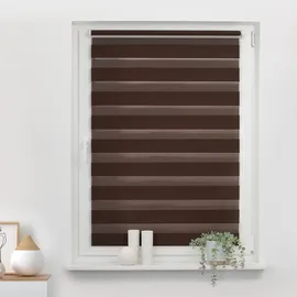 Lichtblick Duo Rollo / Doppelrollo Klemmfix 45 x 150 cm dunkelbraun