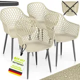 tillvex Gartenstuhl 4er Set 120 x 60 x 90 cm beige
