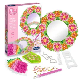 Sentosphere Sentosphère 3932450 Strassstein-Spiegel Blumen, Mosaik-Bastelset, Diamant-Malerei, DIY Dekospiegel für Erwachsene und Kinder ab 8 Jahren