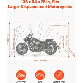 Vevor Motorrad Zeltgarage 3460x1375x1900 mm