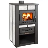 ProTermo Kaminofen Alpina Ceramic Weiß 8 kw, 50x48x82 cm Holzofen - Weiß