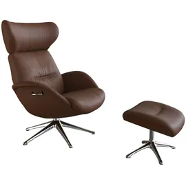 flexlux Relaxsessel FLEXLUX Leder 90 x 107 x 89 cm Braun mit Kopfteil