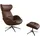 flexlux Relaxsessel FLEXLUX Leder 90 x 107 x 89 cm Braun mit Kopfteil