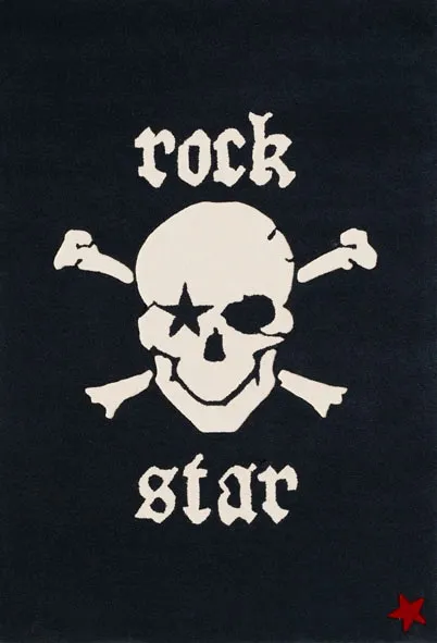 Rock STAR Baby Kinderteppich »RS2385-1«, rechteckig, 15 mm Höhe, handgearbeiteter Konturenschnitt, Obermaterial: 100% Polyacryl Rock STAR Baby schwarz B: 160 cm   1 St.