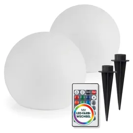 EasyMaxx Solarleuchte Kunststoff 40 cm 2er Set weiß