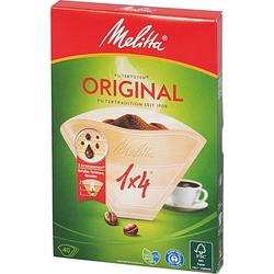 18x Melitta Filtertüten 1×4 Pack 40 Stück, Kaffeemaschinen Zubehör, Braun