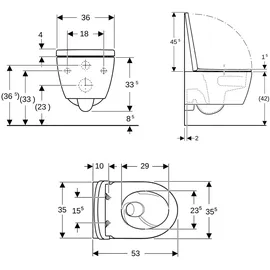 Geberit iCon Set Wand-WC mit WC-Sitz Weiß KeraTect