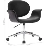 vidaXL Drehbarer Bürostuhl Kunstleder Schwarz