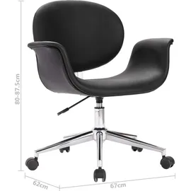 vidaXL Drehbarer Bürostuhl Kunstleder Schwarz