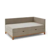 deinbett meise.möbel Polsterbett Santos 90 x 200 cm Stoff Grau Taupe