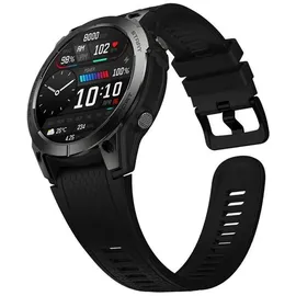 Zeblaze Stratos 3 BT 46,3 mm Kunststoffgehäuse schwarz Silikonarmband schwarz M