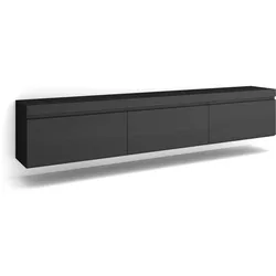 SKRAUT HOME Wohnzimmer-TV-Schrank, Viel Stauraum, 240x35x45cm, Hängend, Moderner Stil, Schwarz - 502_3