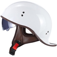 WRMIGN Retro Helm Jethelm mit Sonnenblende Schwalbenschwanz-Design Chopper Helm Roller Helm, mit Einstellbar Schnellverschluss-Gurt, für Cruiser Chopper Biker Moped ECE-Zulassung