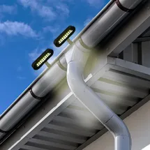 Fachhandel Plus 2 Stück Dachrinnenleuchten Solar mit 8 LED Wegeleuchte Hofbeleuchtung