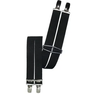 Harrys-Collection Damen Herren Hosenträger mit 4 Clips 9 Farben lieferbar 25 mm breit, Farbe:schwarz - Einheitsgröße