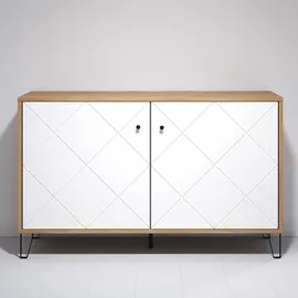 trendteam Sideboard 123 x 76 x 40 cm Artisan Eiche/Weiß