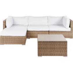 Lounge Set SANO PE Rattan Natürlich Rechtsseitig