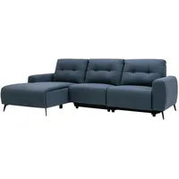 Relaxsofa Ecksofa - Ecke Links - Melierter Stoff - Blau - neruda