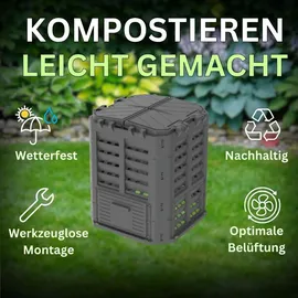 ViD Komposter 300 Liter Schwarz Garten Schnellkomposter