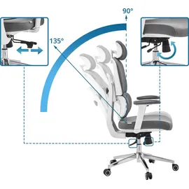 HJH Office Ergomy WF 2 Stoff Grau