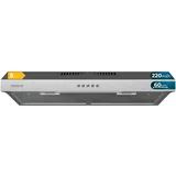 Cecotec Dunstabzugshaube 60 cm breit Bolero Flux CM 602200 Inox B. Saugleistung 220m3/h, Motor 70W, Niedriger Verbrauch, Mechanische Steuerung, 3 Leistungsstufen, Inox-Finish